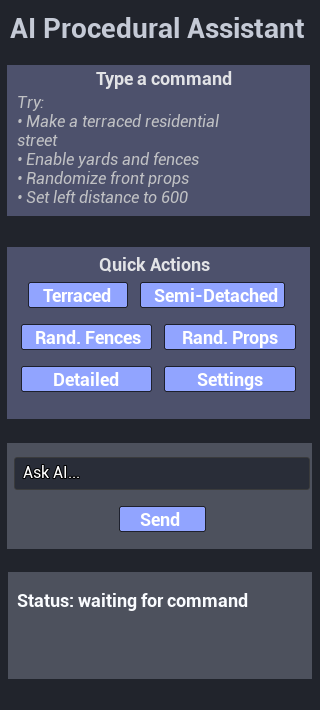 AI Widget - close-up of the assistant panel