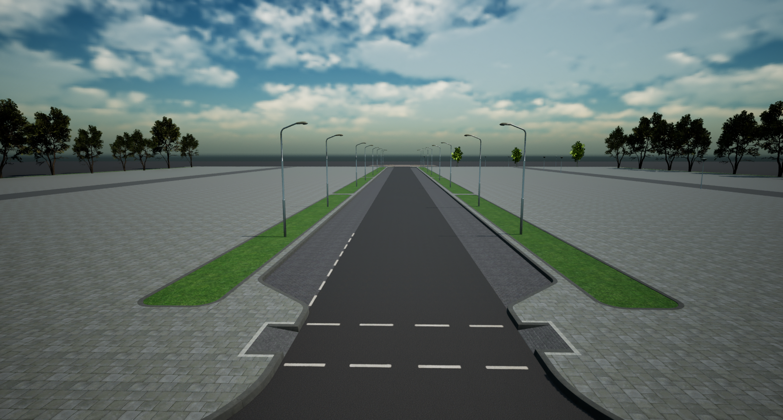 Before - road without procedural population