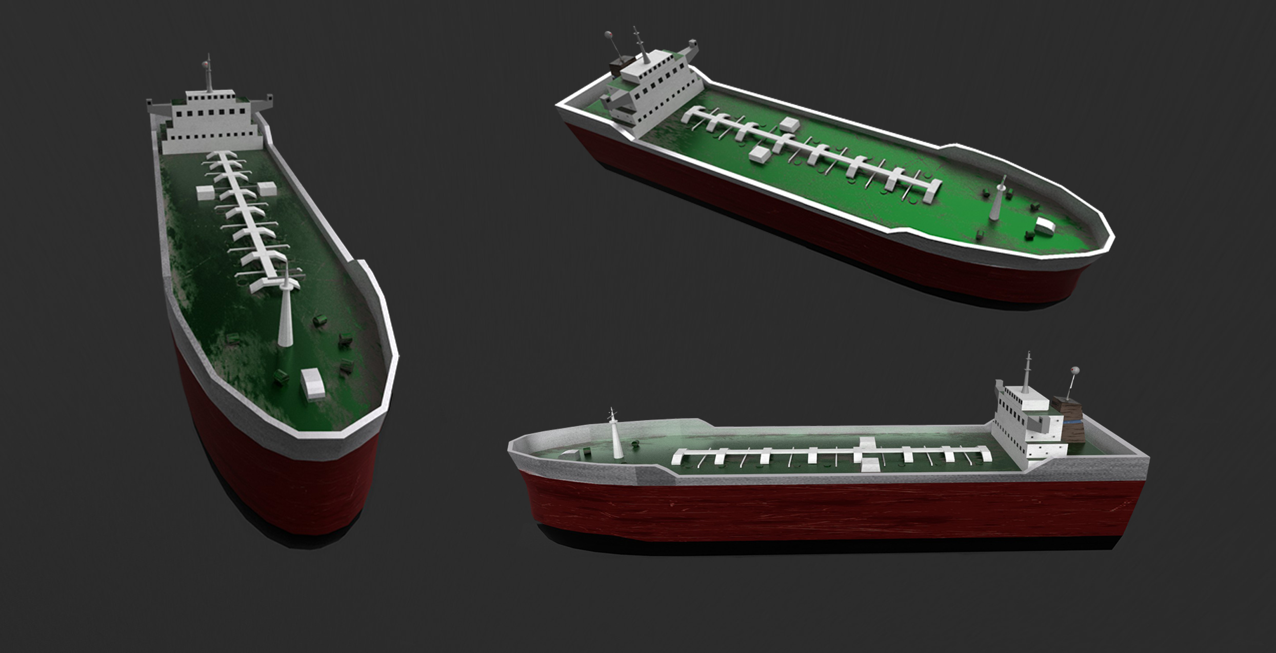 Tanker ships - side view