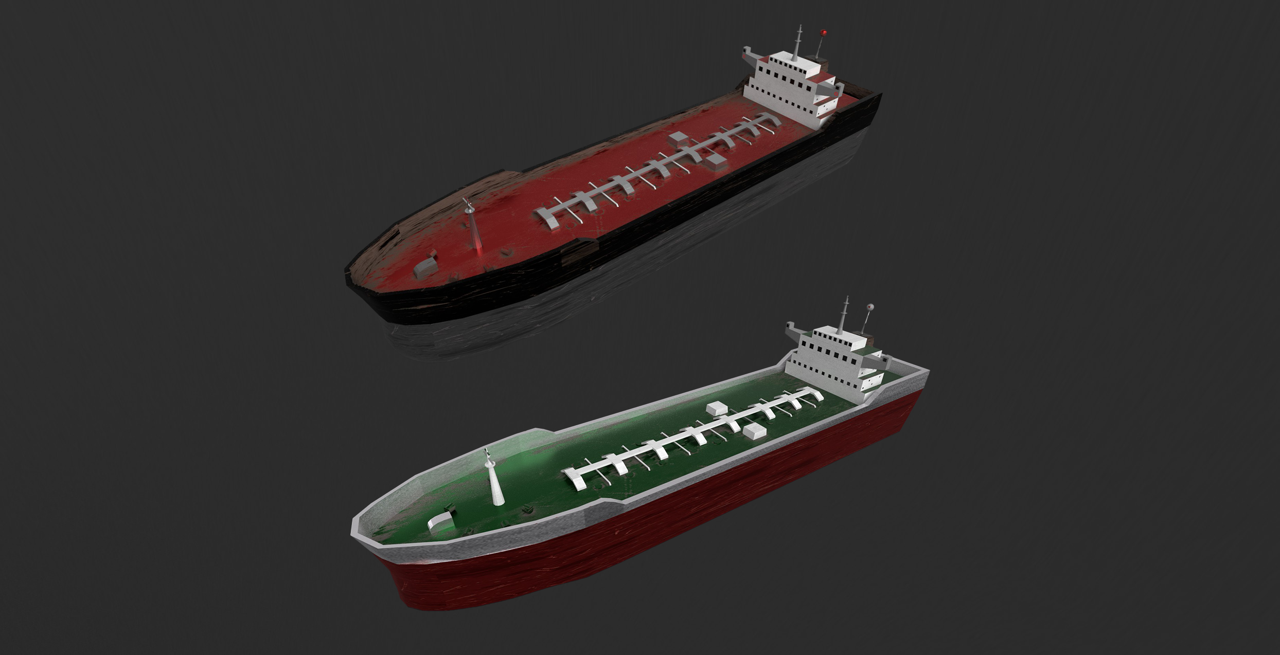 Tanker ships - overhead view